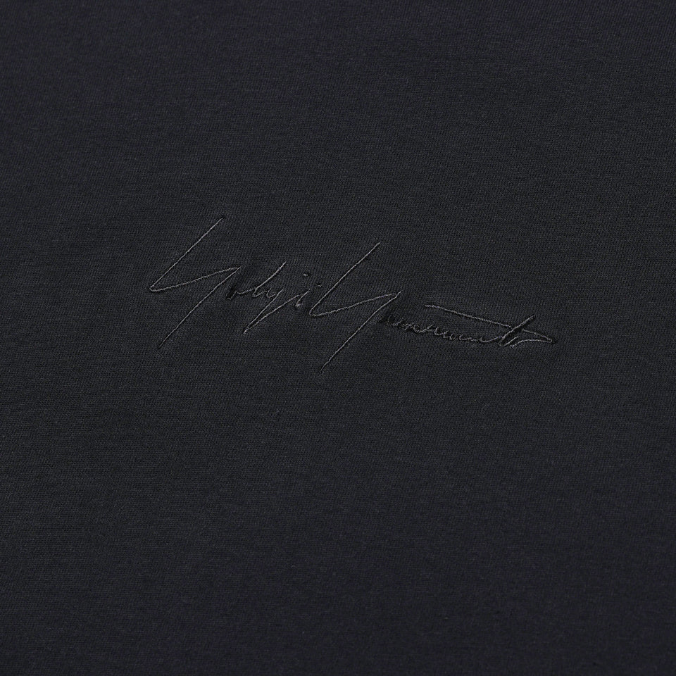 半袖 コットン Tシャツ Yohji Yamamoto FW22 シグネチャーロゴ 見返り美人 ブラック × ブラック