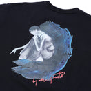半袖 コットン Tシャツ Yohji Yamamoto FW22 シグネチャーロゴ 見返り美人 ブラック × ブラック