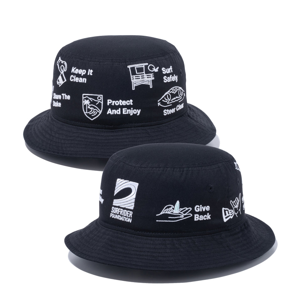 バケット01 SURFRIDER FOUNDATION ECOPET アートワーク ブラック