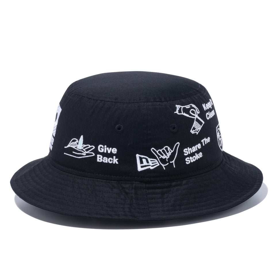 バケット01 SURFRIDER FOUNDATION ECOPET アートワーク ブラック