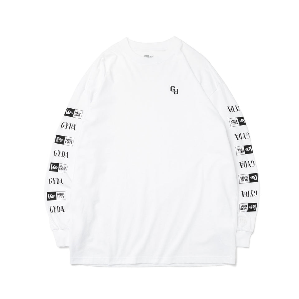 WOMEN'S 長袖 オーバーサイズド コットン Tシャツ GYDA ジェイダ ロゴ ホワイト