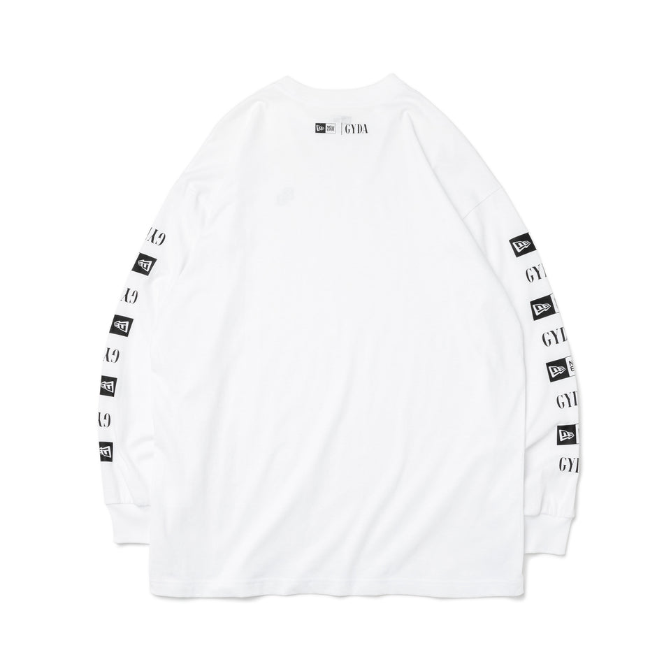 WOMEN'S 長袖 オーバーサイズド コットン Tシャツ GYDA ジェイダ ロゴ ホワイト