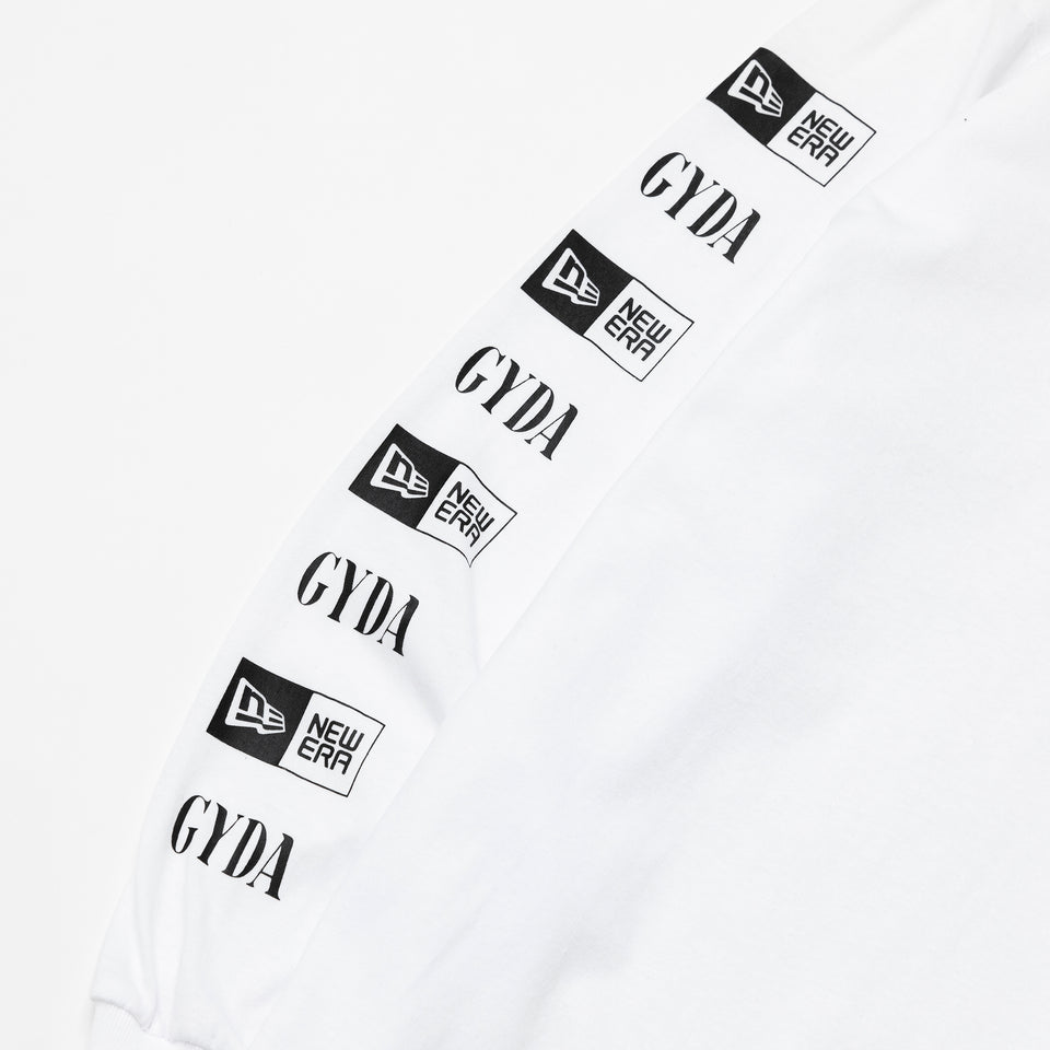 WOMEN'S 長袖 オーバーサイズド コットン Tシャツ GYDA ジェイダ ロゴ ホワイト