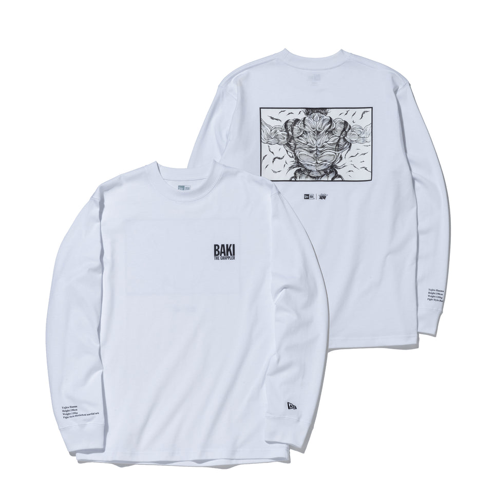 長袖 コットン Tシャツ グラップラー刃牙 鬼の貌 ホワイト レギュラーフィット