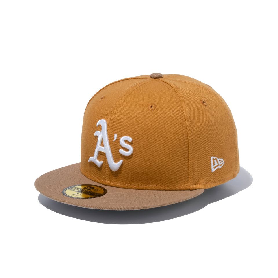 59FIFTY MLB CUSTOM オークランド・アスレチックス カーキ / パナマタン グレーアンダーバイザー