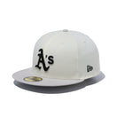 59FIFTY MLB CUSTOM オークランド・アスレチックス クロームホワイト / ストーン グレーアンダーバイザー