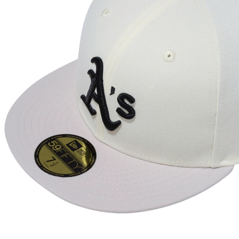 59FIFTY MLB CUSTOM オークランド・アスレチックス クロームホワイト / ストーン グレーアンダーバイザー