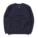 裏毛 クルーネック スウェット ハンドペイント BLACK LABEL FW22 ダークネイビー