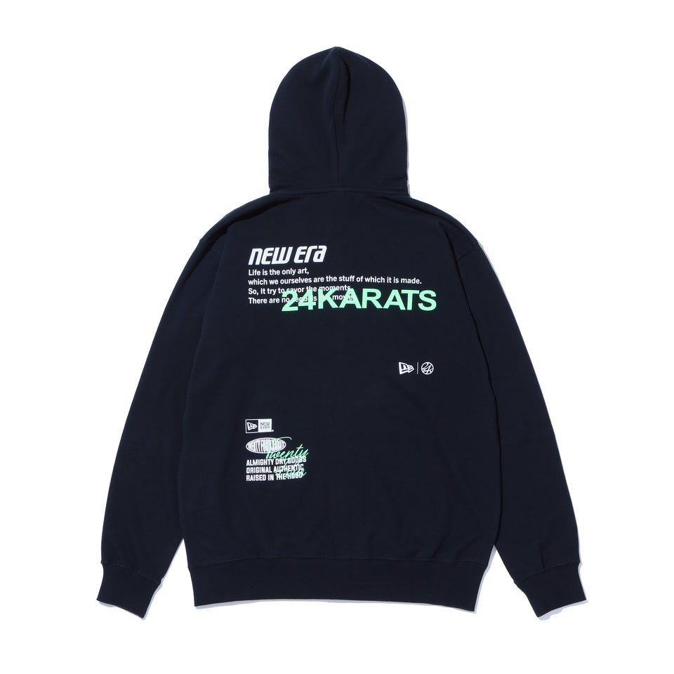裏毛 スウェット フルジップフーディー 24karats ブラック