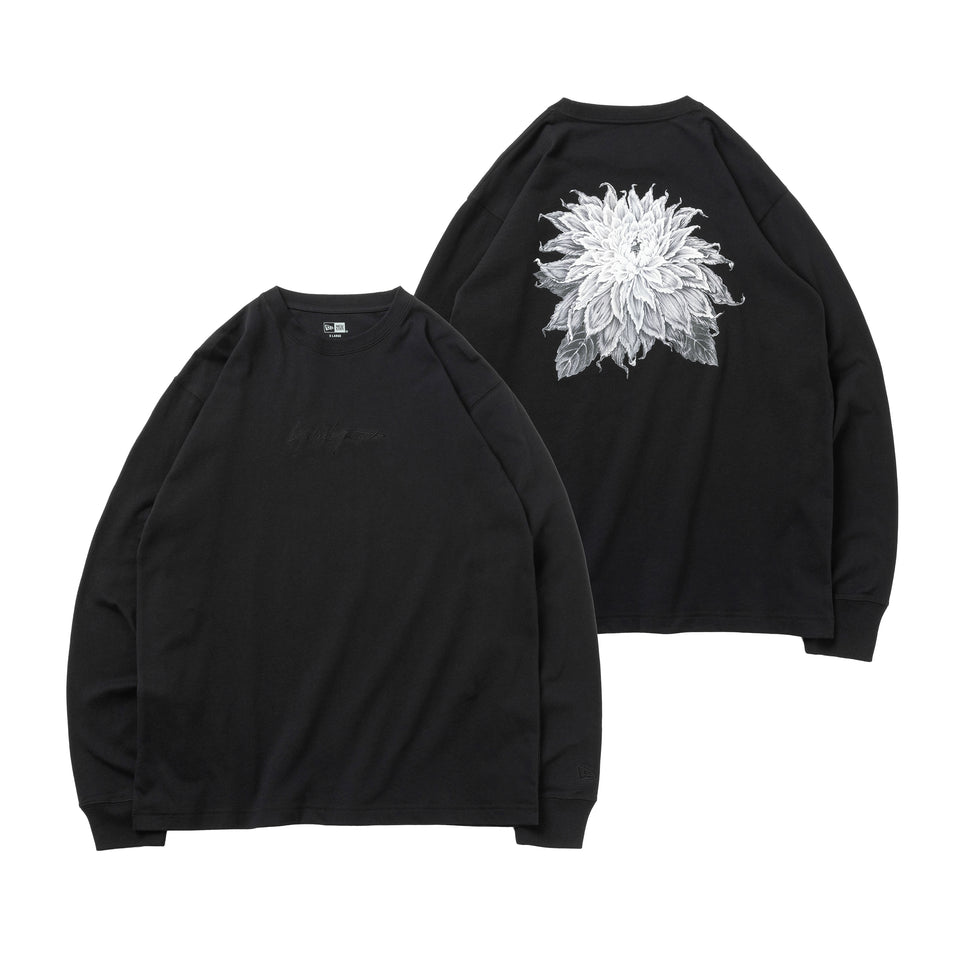 長袖 コットン Tシャツ Yohji Yamamoto SS23 ダリア ブラック レギュラーフィット