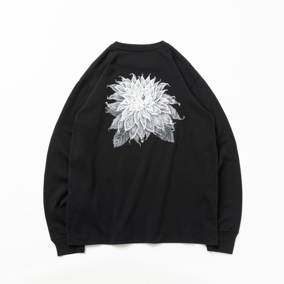 長袖 コットン Tシャツ Yohji Yamamoto SS23 ダリア ブラック レギュラーフィット