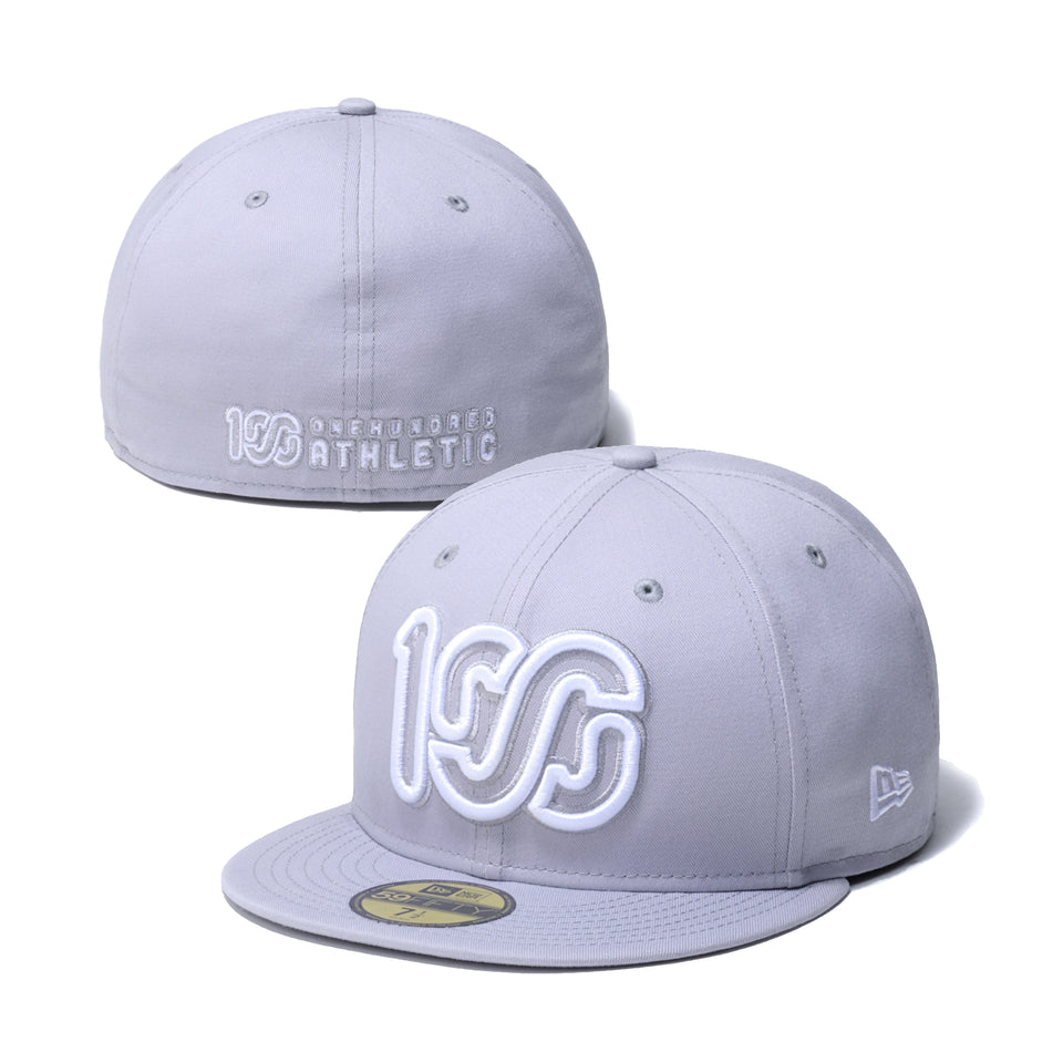 59FIFTY ONEHUNDRED ATHLETIC 100 ロゴ グレー × ホワイト