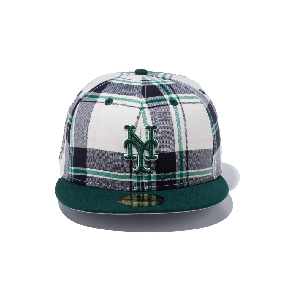 59FIFTY BLACK LABEL SS23 ニューヨーク・メッツ マドラスチェック グリーン グレーアンダーバイザー
