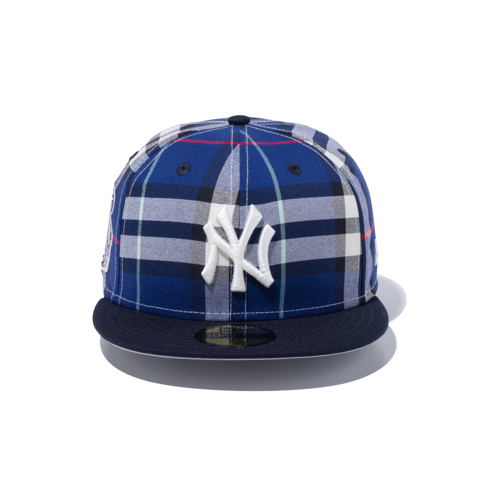 59FIFTY BLACK LABEL SS23 ニューヨーク・ヤンキース マドラスチェック ネイビー グレーアンダーバイザー