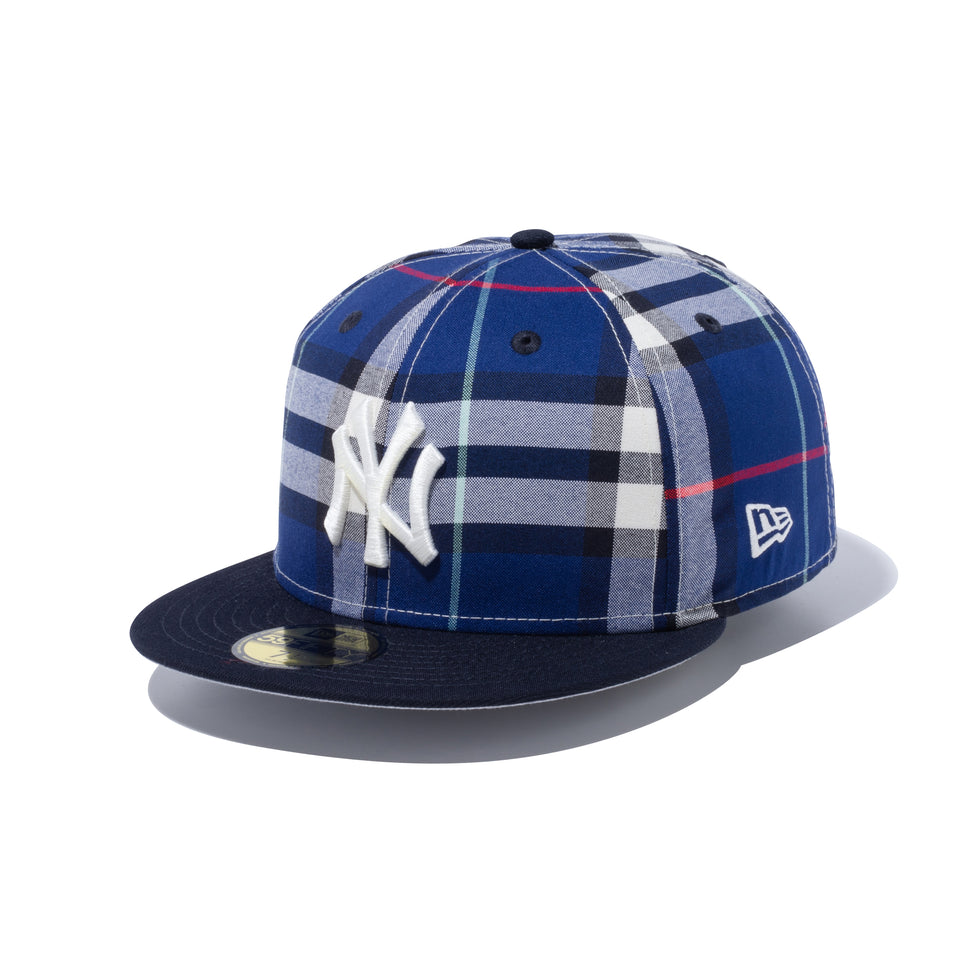 59FIFTY BLACK LABEL SS23 ニューヨーク・ヤンキース マドラスチェック ネイビー グレーアンダーバイザー