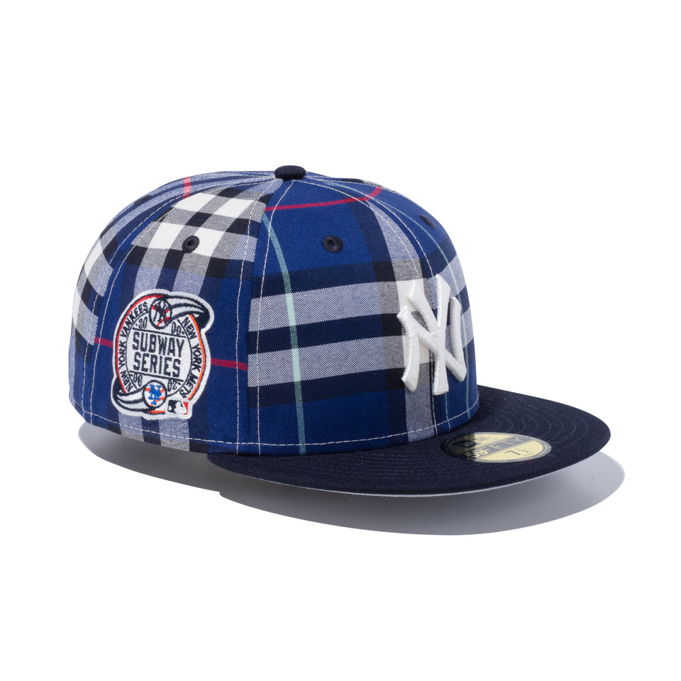 59FIFTY BLACK LABEL SS23 ニューヨーク・ヤンキース マドラスチェック ネイビー グレーアンダーバイザー