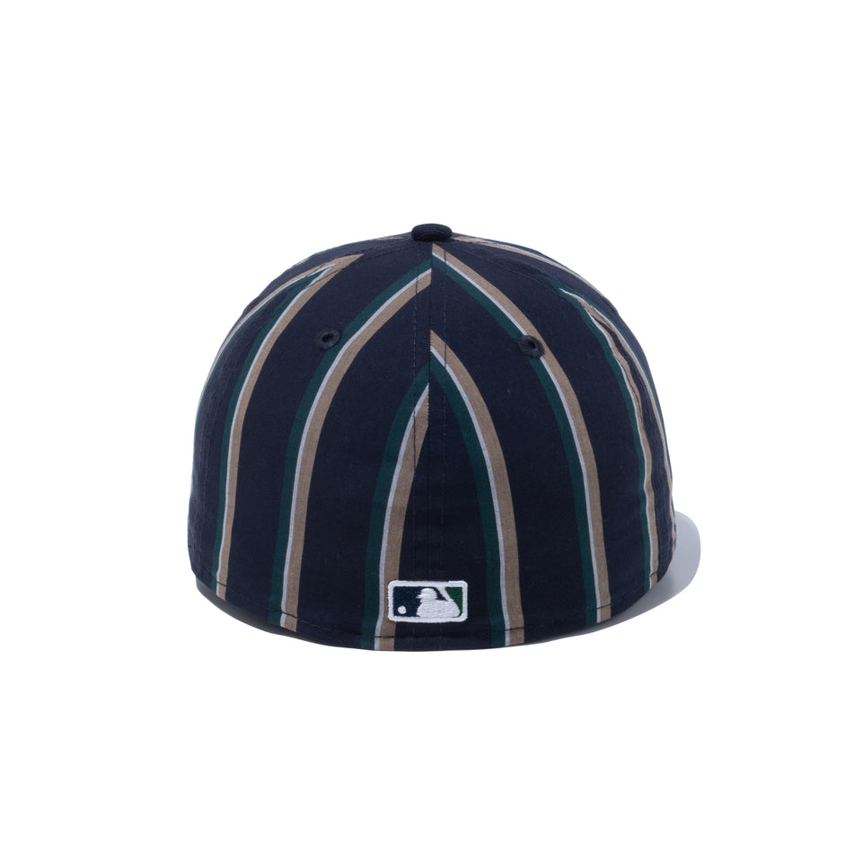 LP 59FIFTY BLACK LABEL SS23 ニューヨーク・ヤンキース ストライプ ネイビー グレーアンダーバイザー