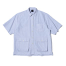 半袖 マルチポケット オックスフォードシャツ BLACK LABEL SS23 ストライプ ネイビー