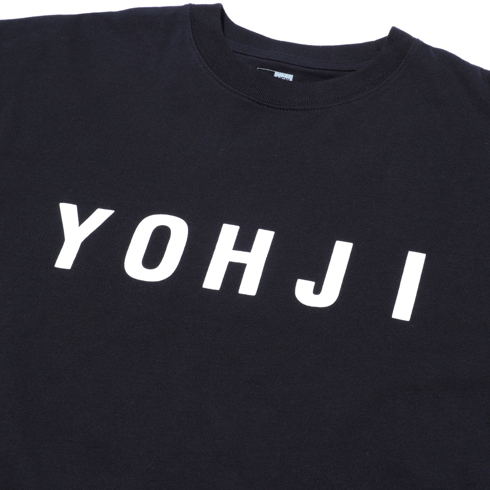 半袖 コットン Tシャツ Yohji Yamamoto SS22 ブロックフォント ブラック