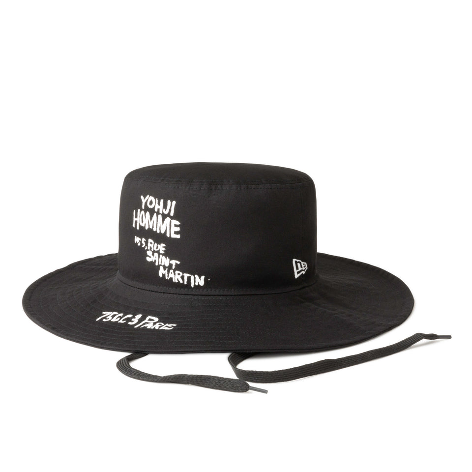 アドベンチャー ワイドブリム Yohji Yamamoto FW22 ハンドペイントロゴ ブラック