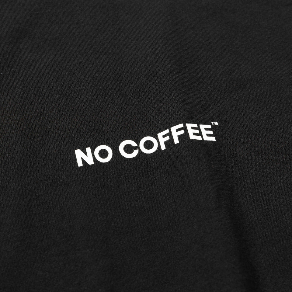 長袖 コットン Tシャツ NO COFFEE ブラック レギュラーフィット