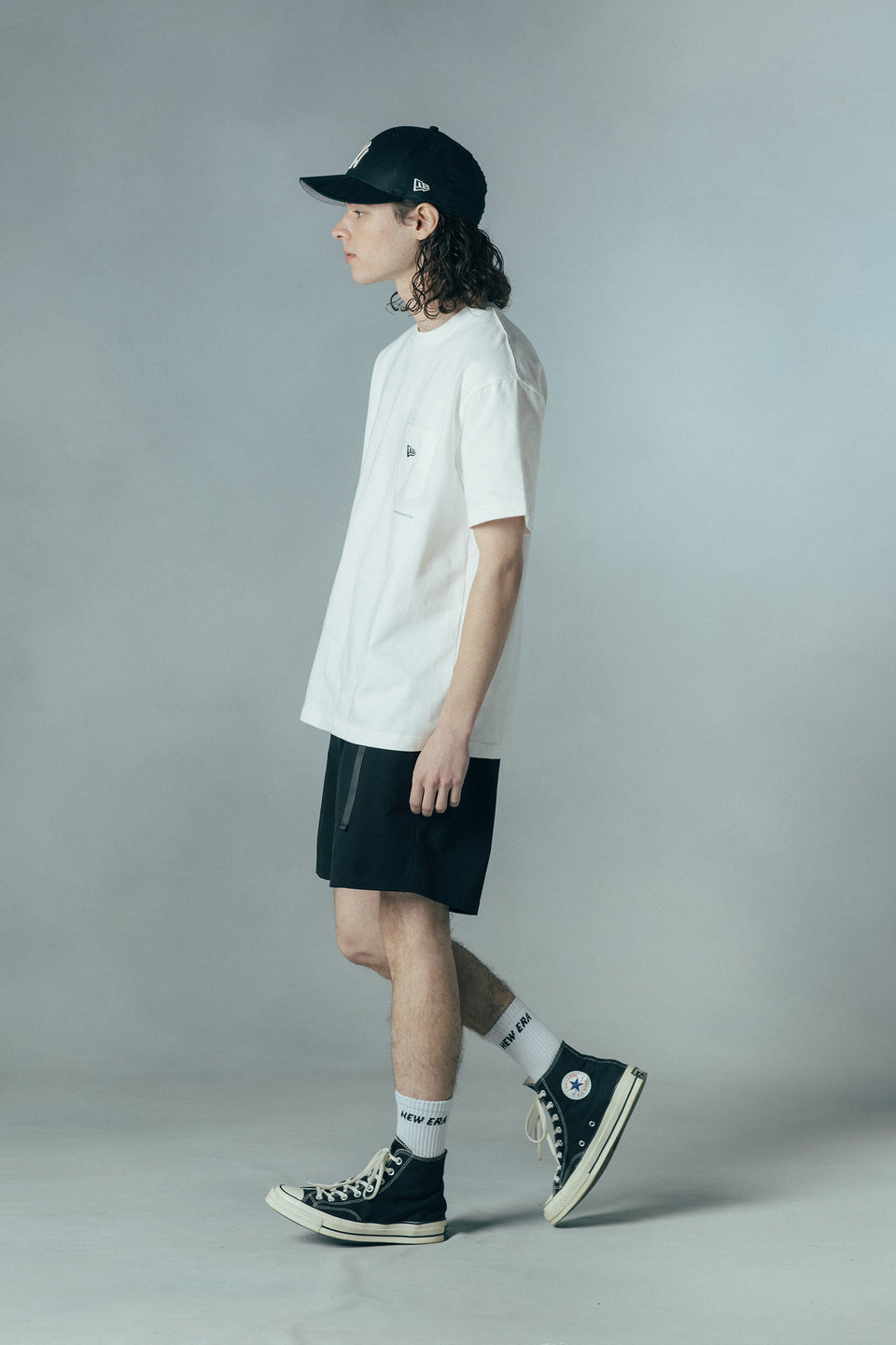 半袖 ポケット コットンTシャツ NEW ERA BLACK LABEL ホワイト